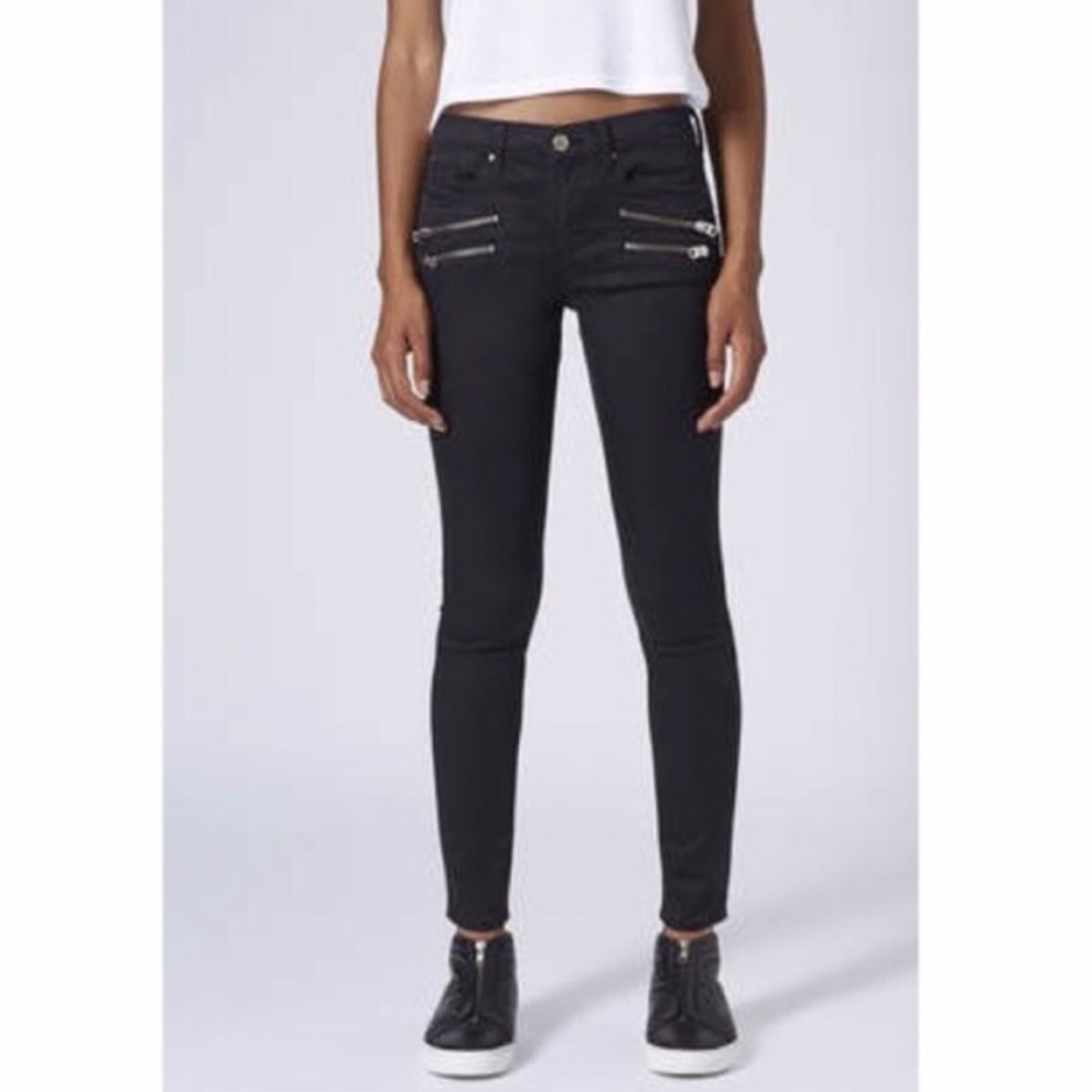 Topshop Moto Low Rise Leigh black Jeans